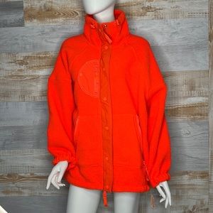 Free People Movement Hit The Trails Fleece Teddy Jacket size XSmall orange spark